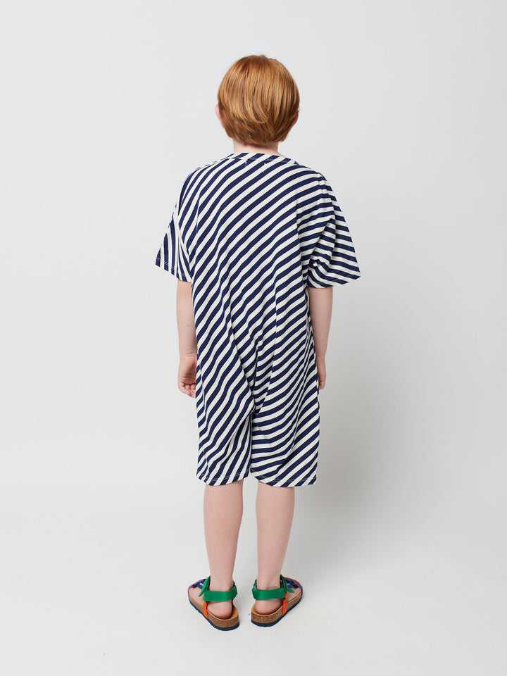 Color patch short sleeve overall