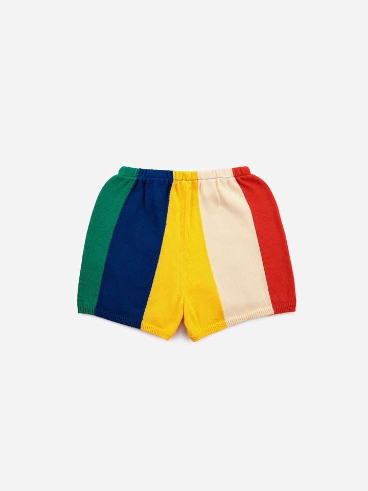 Multicolor stripes knitted short