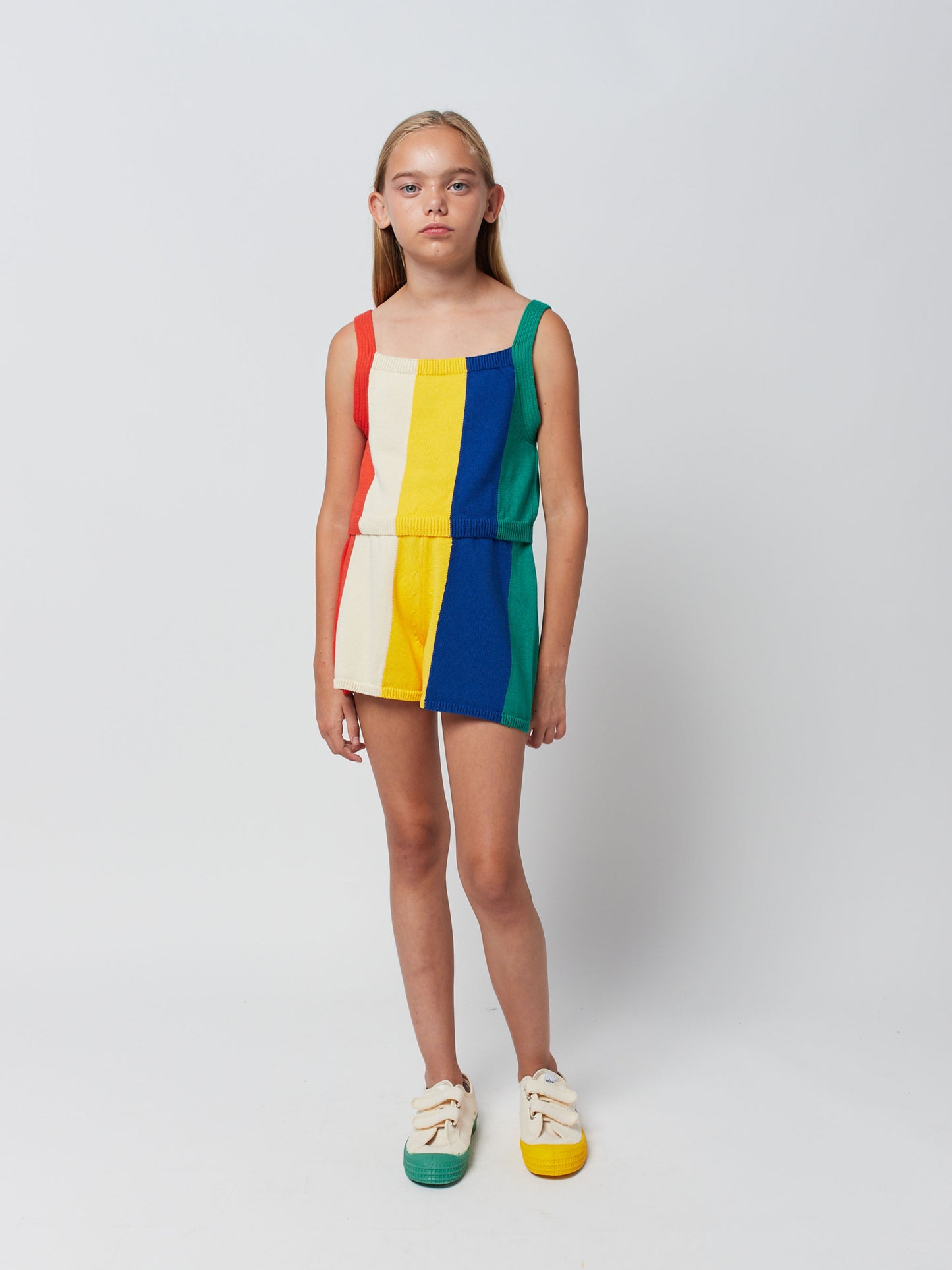 Multicolor stripes knitted short
