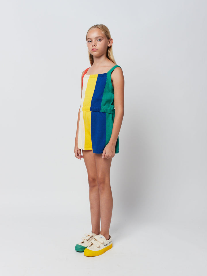 Multicolor stripes knitted short