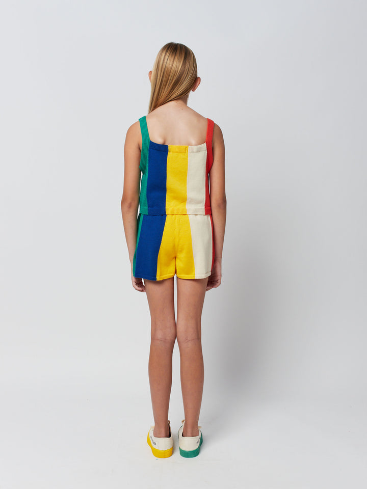 Multicolor stripes knitted short