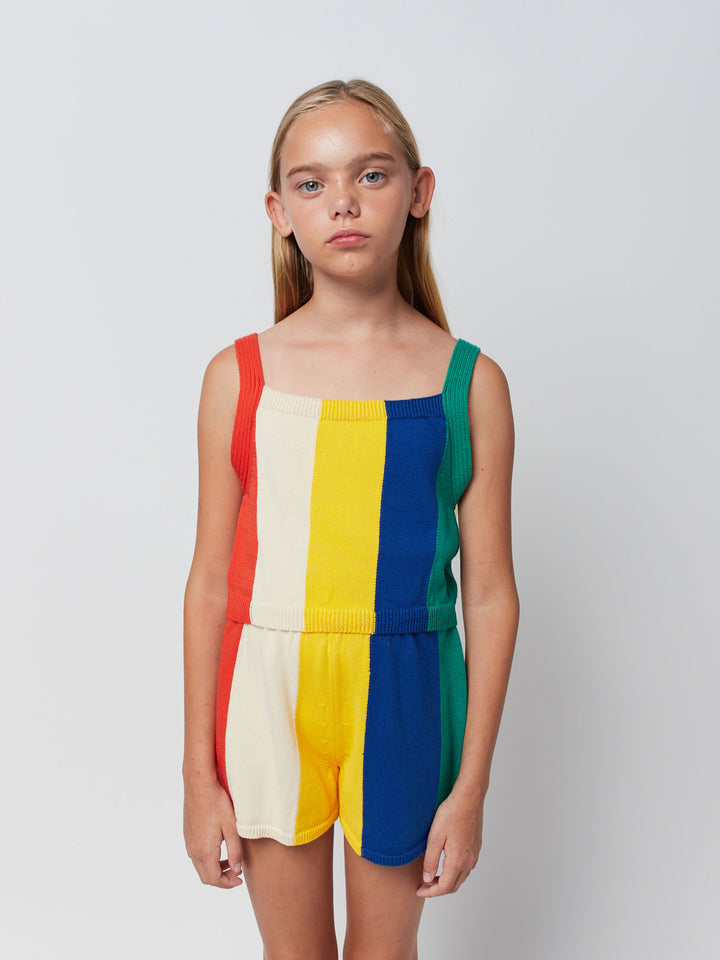 Multicolor stripes knitted short