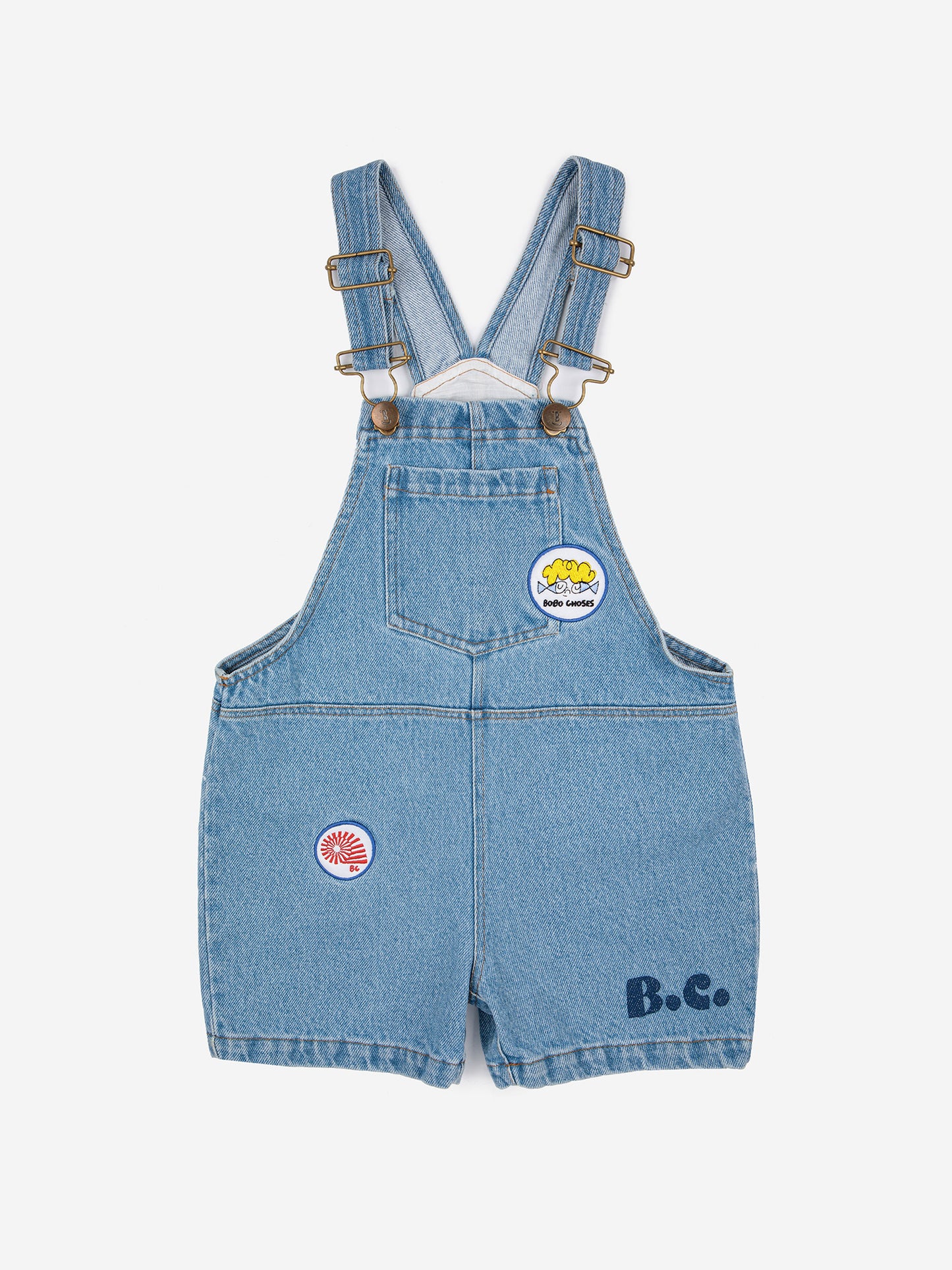 Patches light denim dungaree