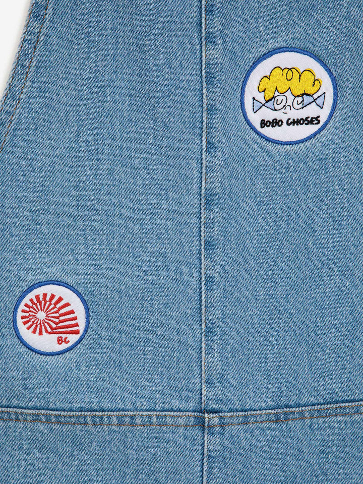 Patches denim dungaree