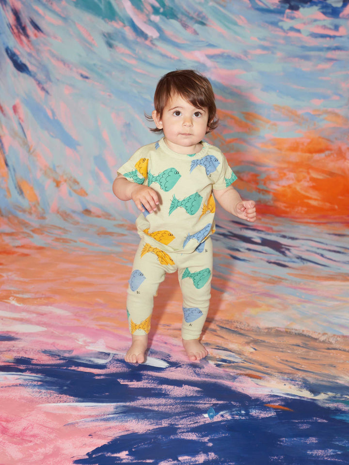 Multicolor fish all over short sleeve T-shirt