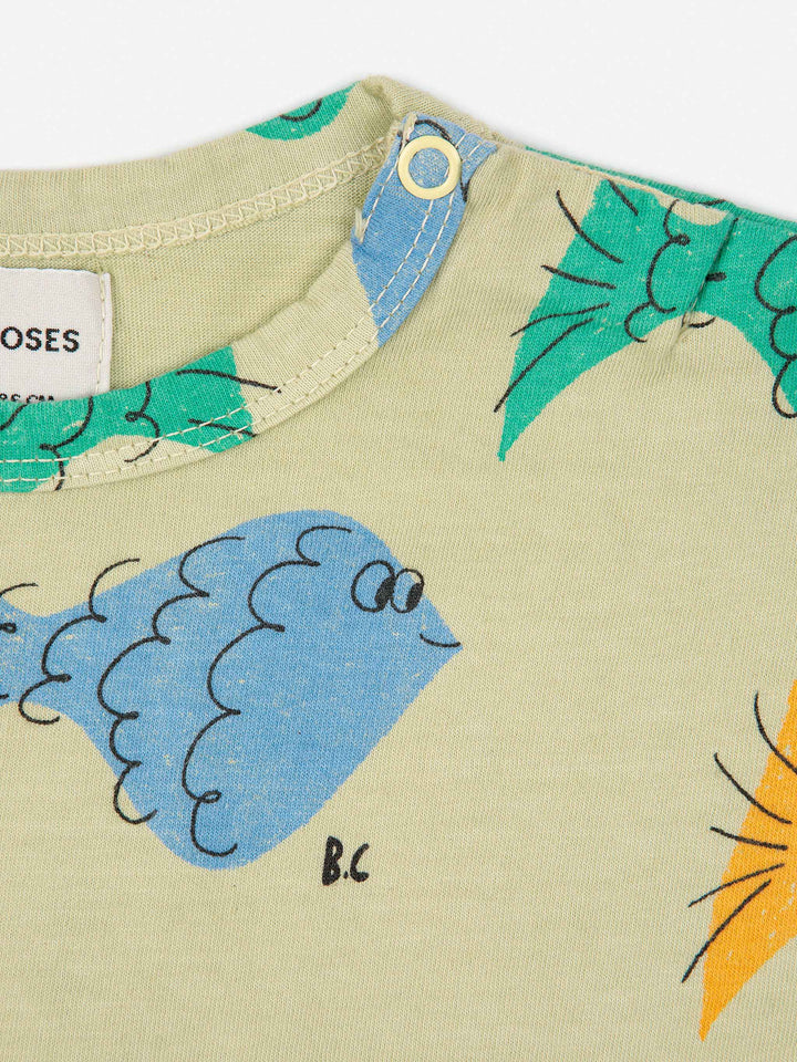Multicolor fish all over short sleeve T-shirt