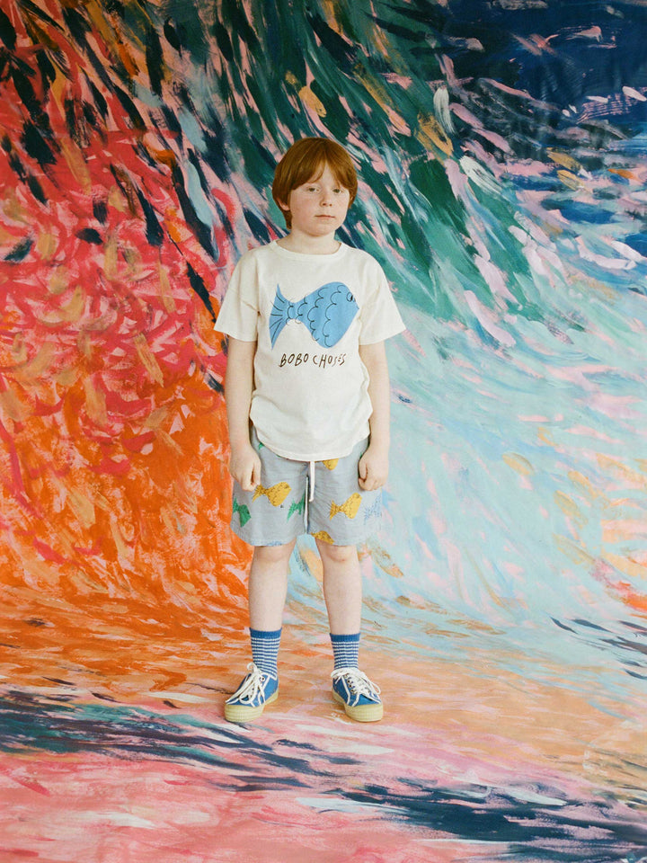 Blue fish short sleeve T-shirt