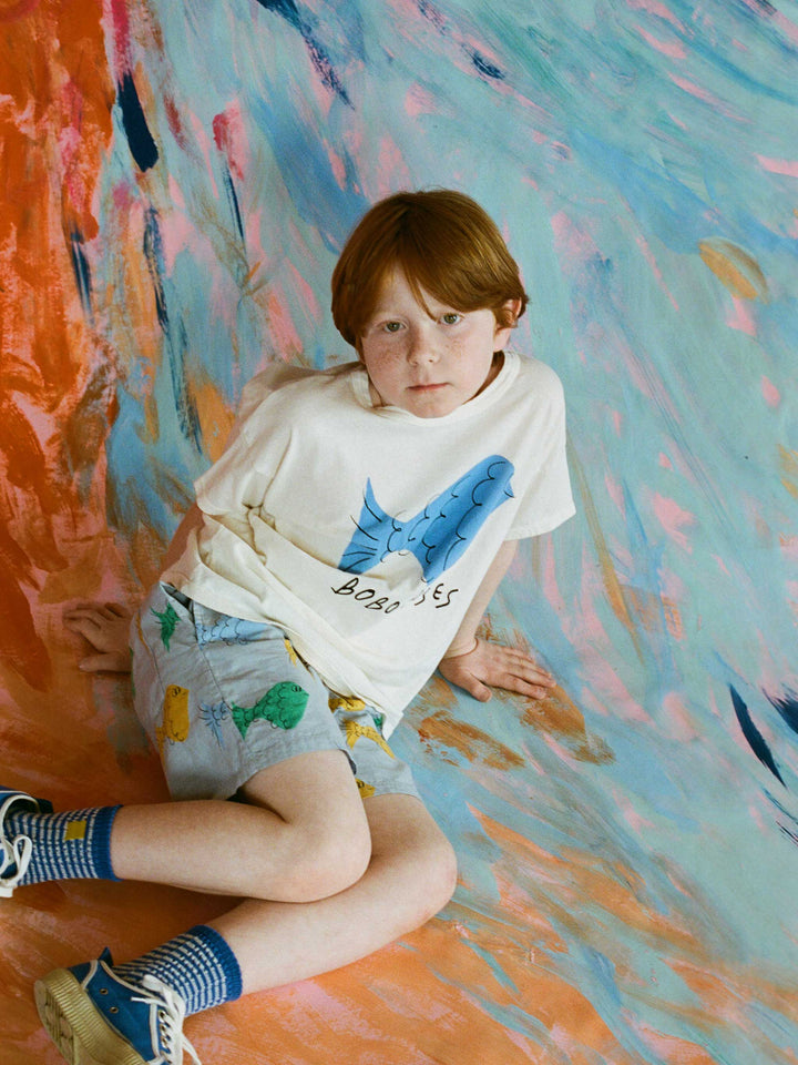 Blue fish short sleeve T-shirt