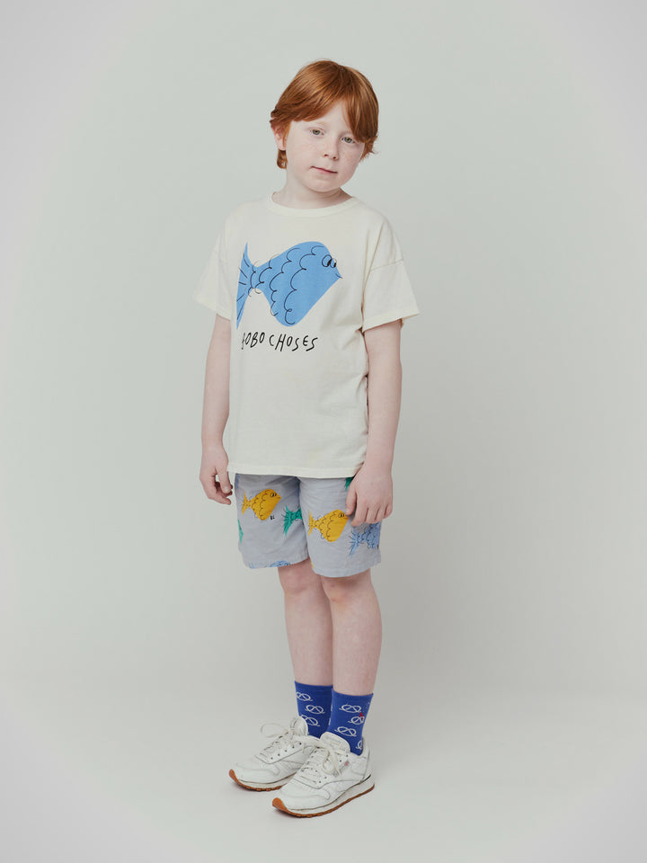 Blue fish short sleeve T-shirt