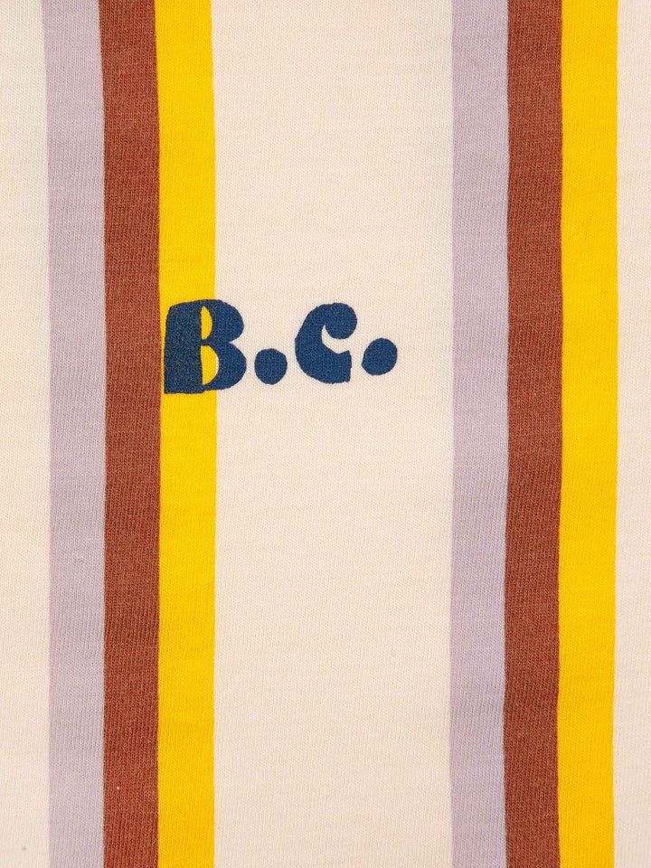 Multicolor vertical stripes cropped T-shirt