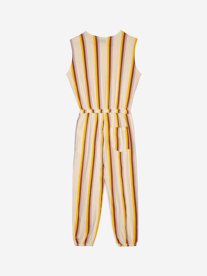 Multicolor vertical stripes overall