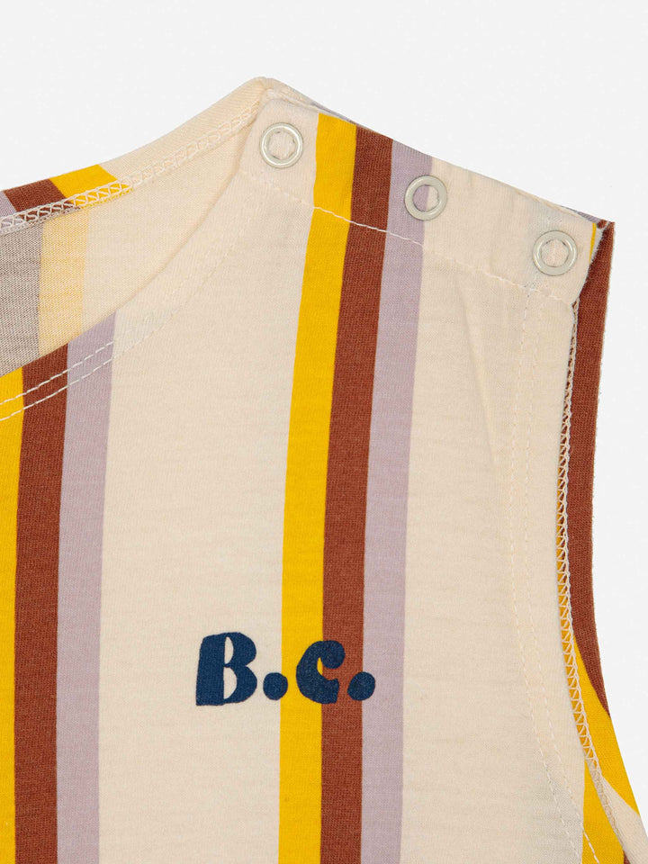 Multicolor vertical stripes overall