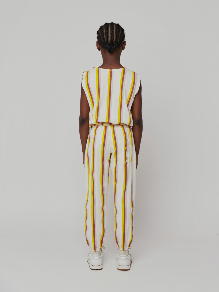 Multicolor vertical stripes overall