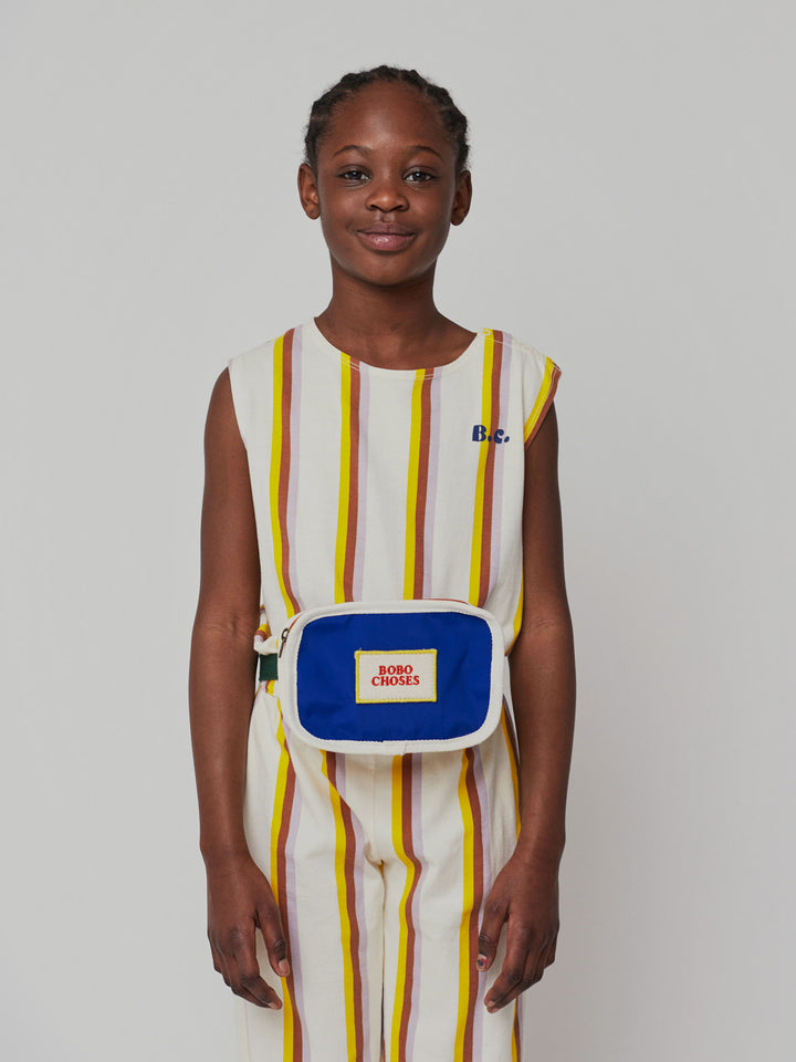 Multicolor vertical stripes overall