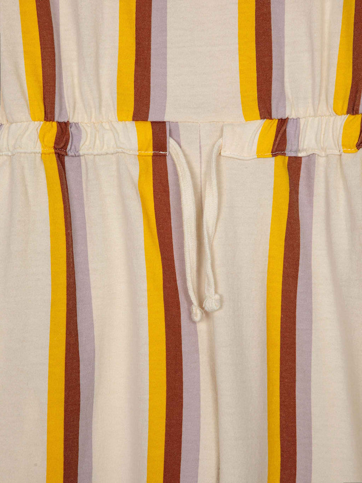 Multicolor vertical stripes overall