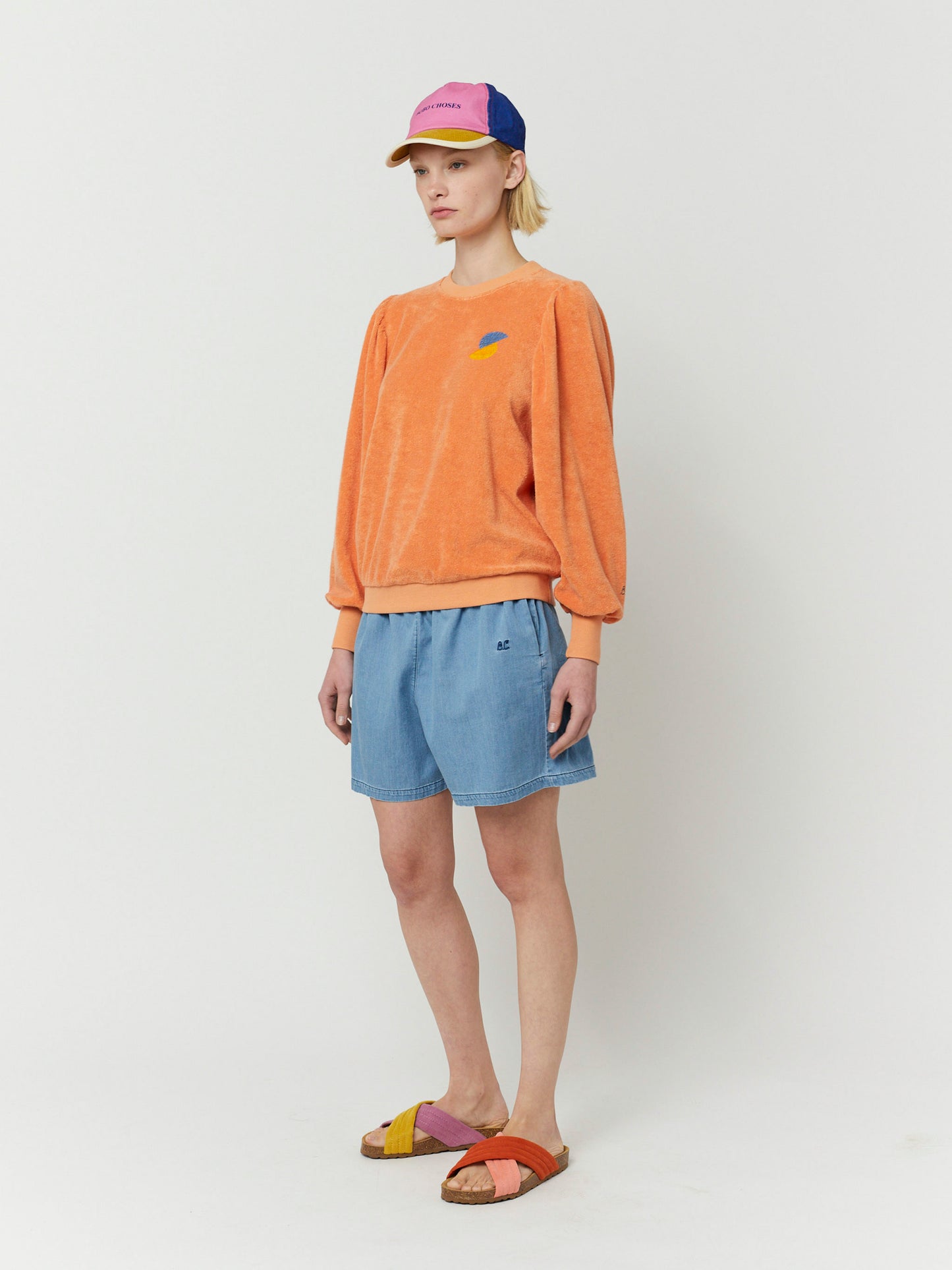 Nautical puff sleeves sweatshirt