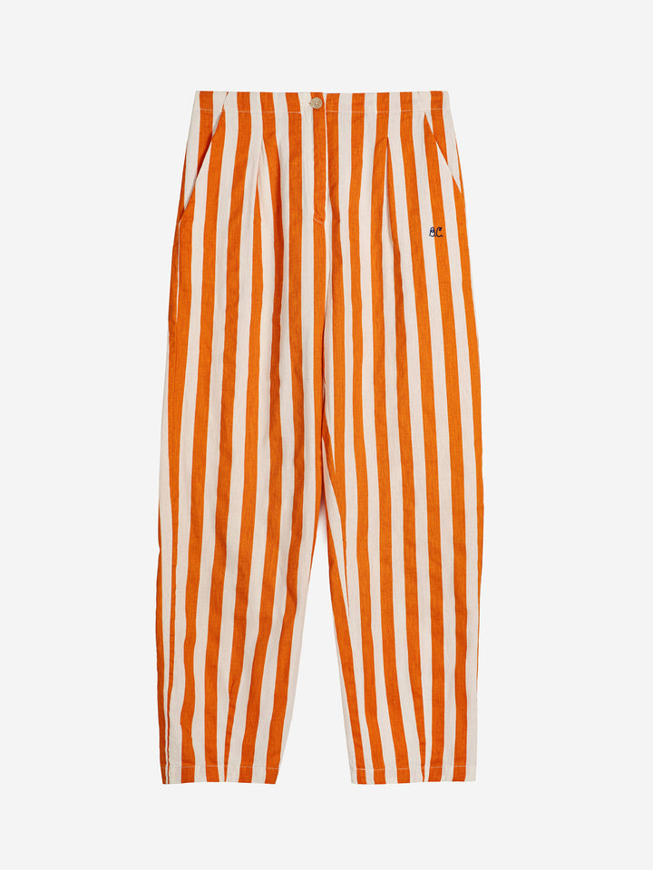 Striped pleated trousers