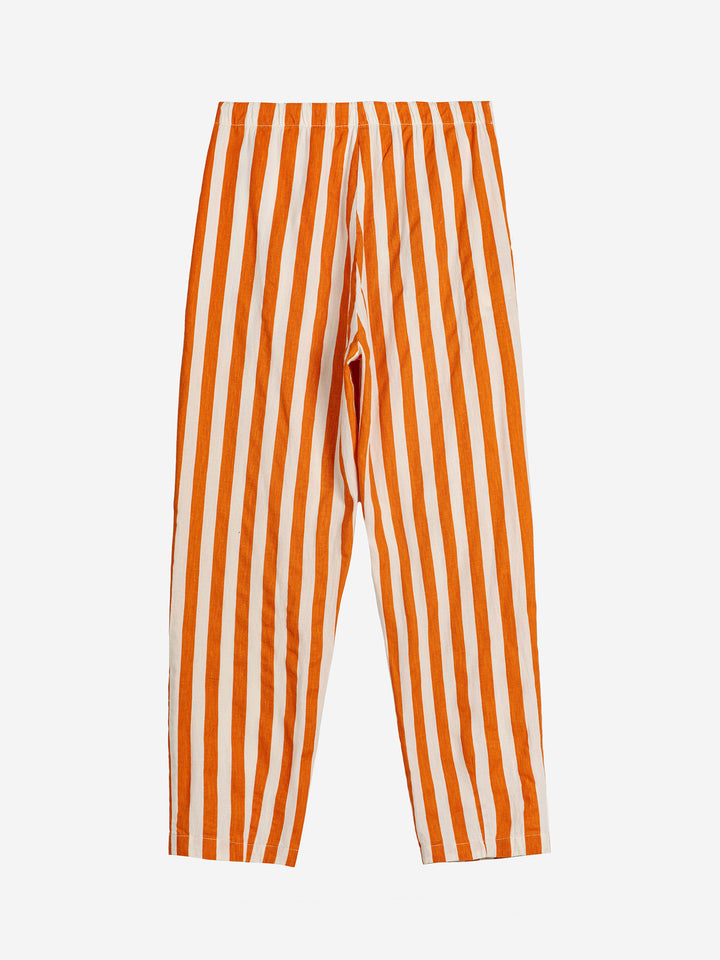 Striped pleated trousers