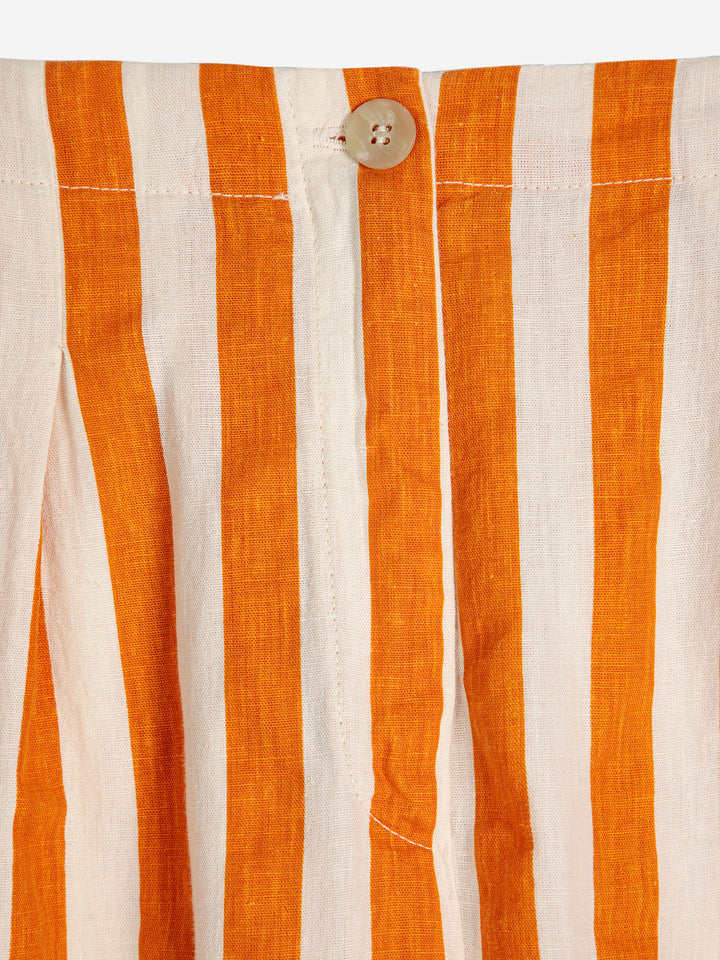 Striped pleated trousers