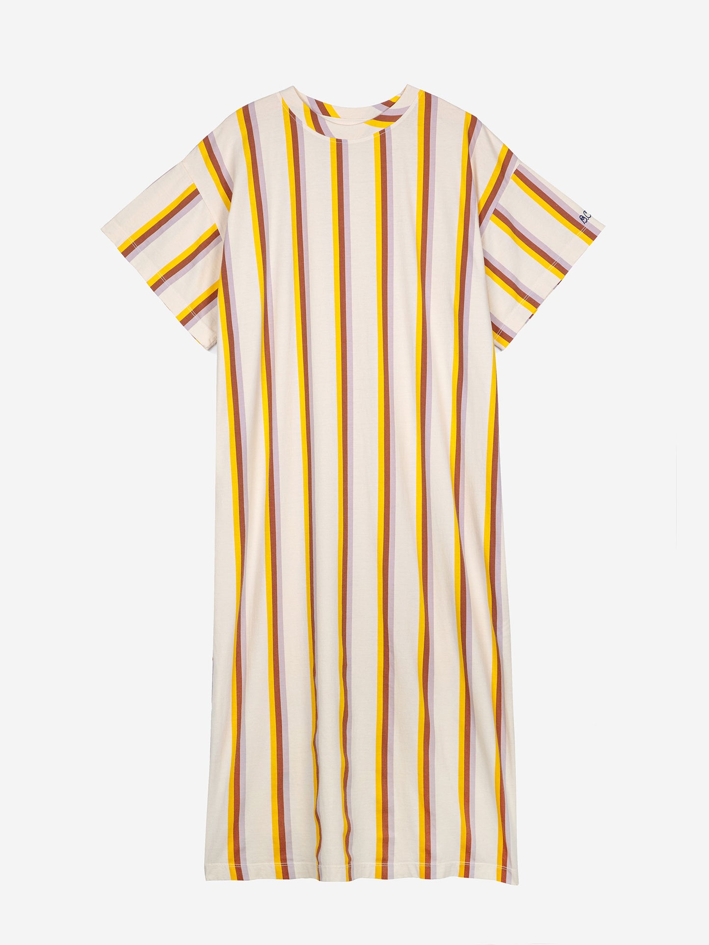 Vertical stripes jersey long dress