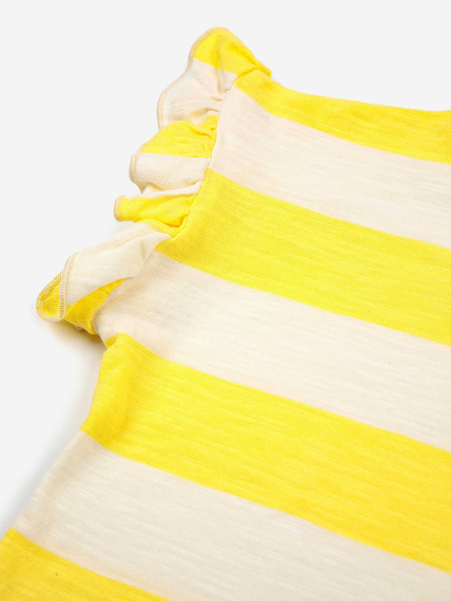 Yellow Stripes ruffle T-shirt