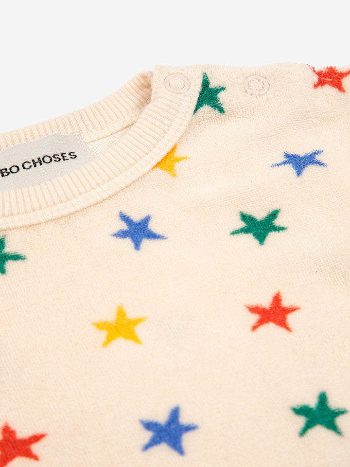 Multicolor Stars all over terry sweatshirt