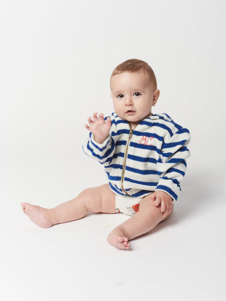 Blue Stripes terry zipped sweatshirt