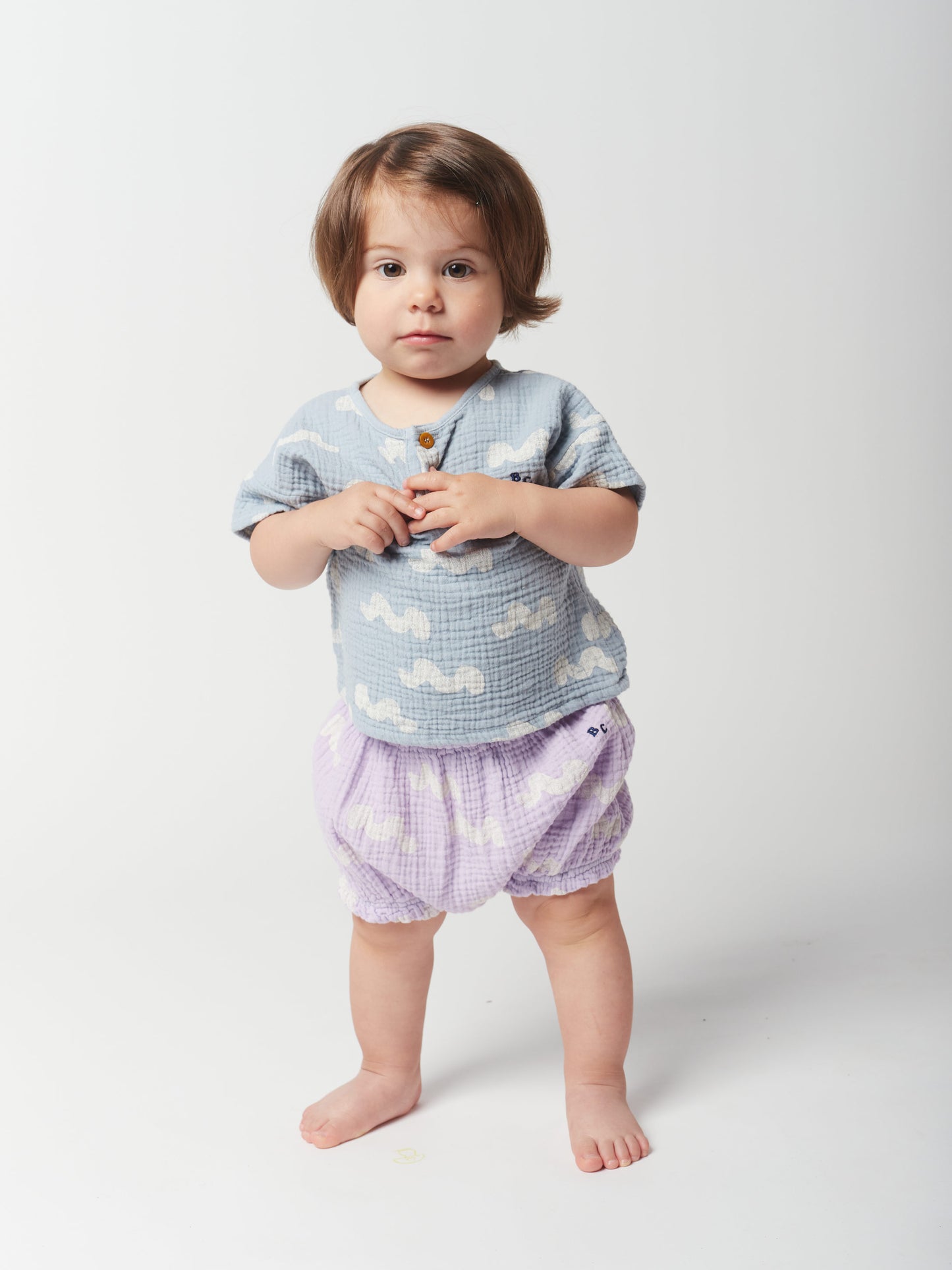 Waves all over woven ruffle bloomer