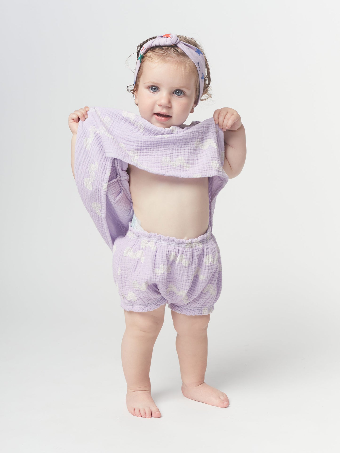 Waves all over woven ruffle bloomer