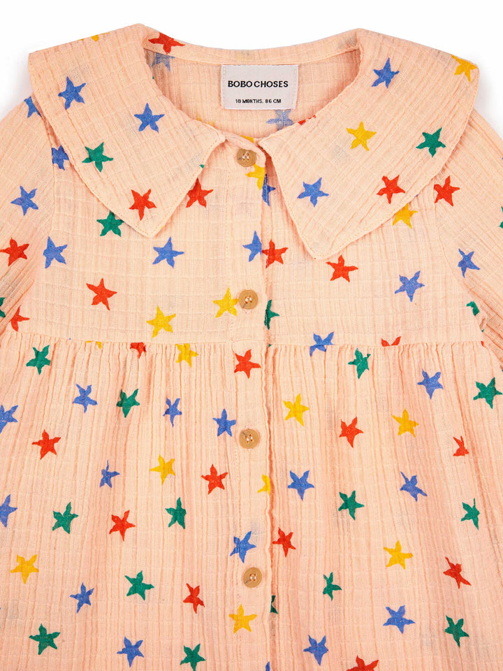 Multicolor Stars woven dress