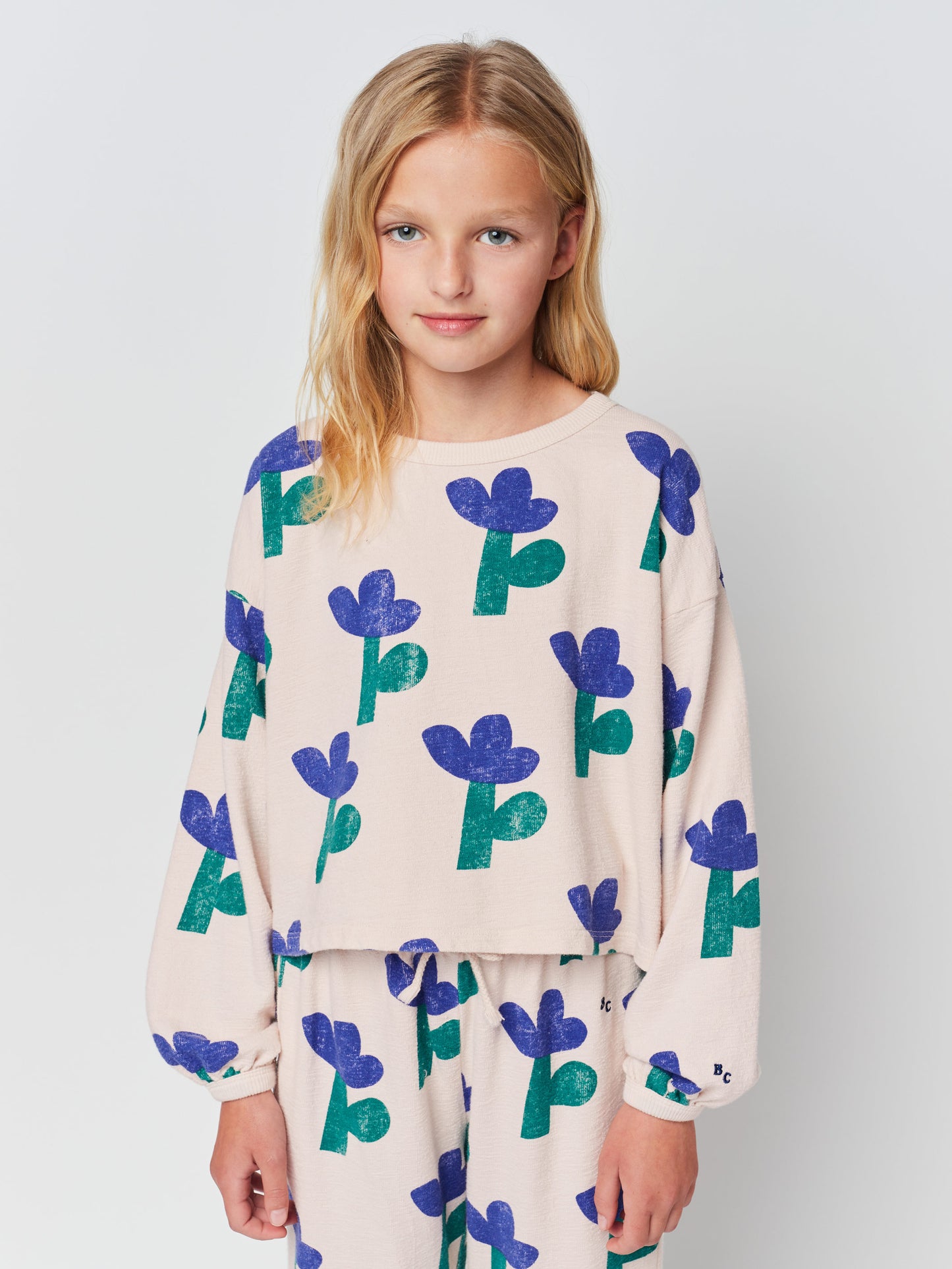 Sea Flower all over cropped sweatshirt