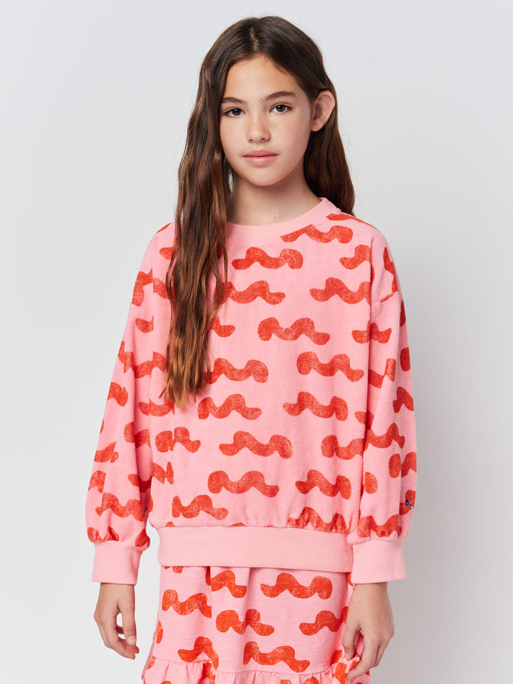 Waves all over terry sweatshirt