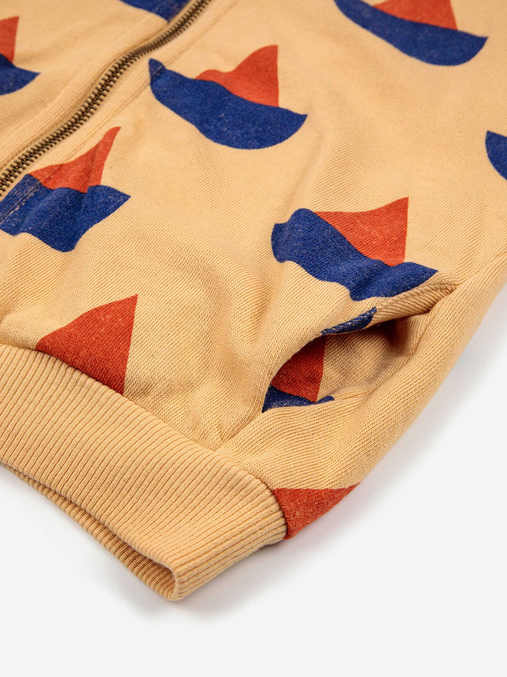 Sail Boat all over zipped sweatshirt