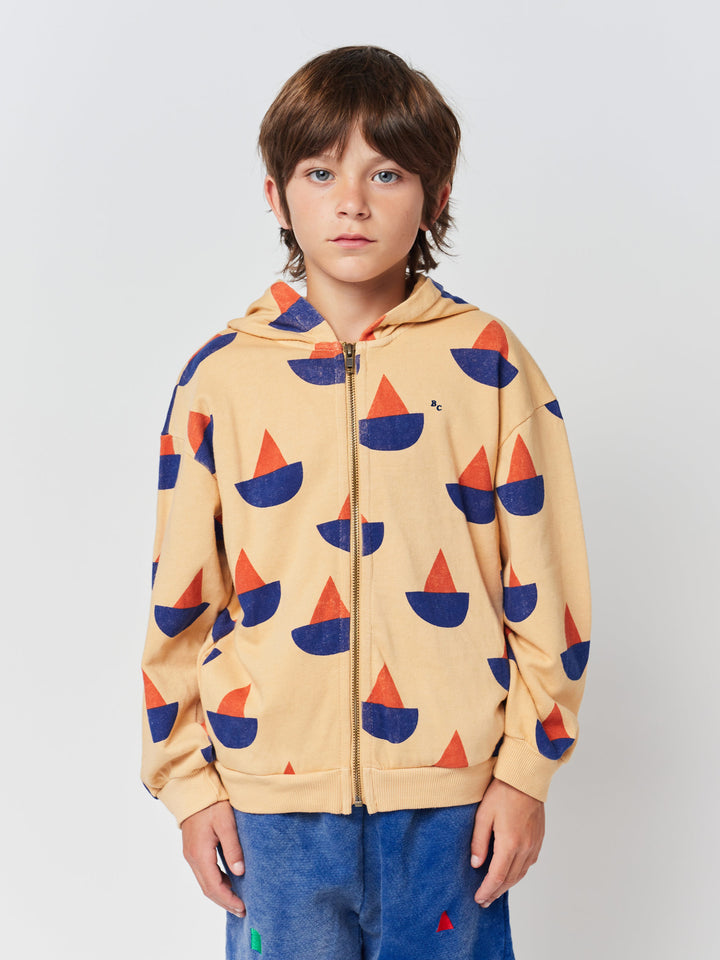 Sail Boat all over zipped sweatshirt