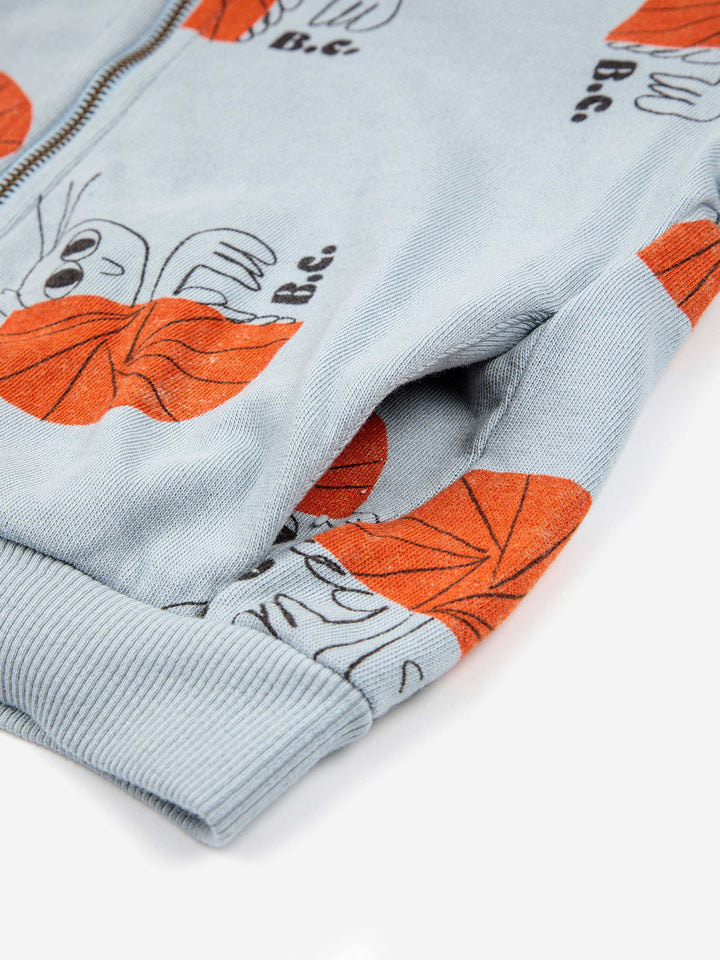 Hermit Crab all over zipped sweatshirt