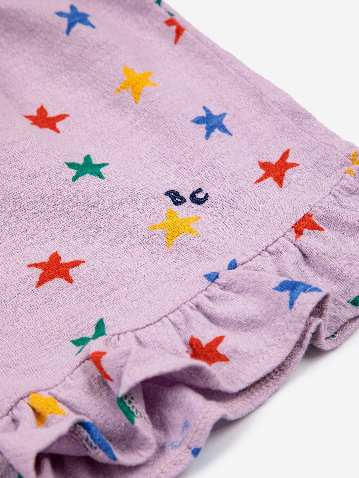 Multicolor Stars all over ruffle shorts