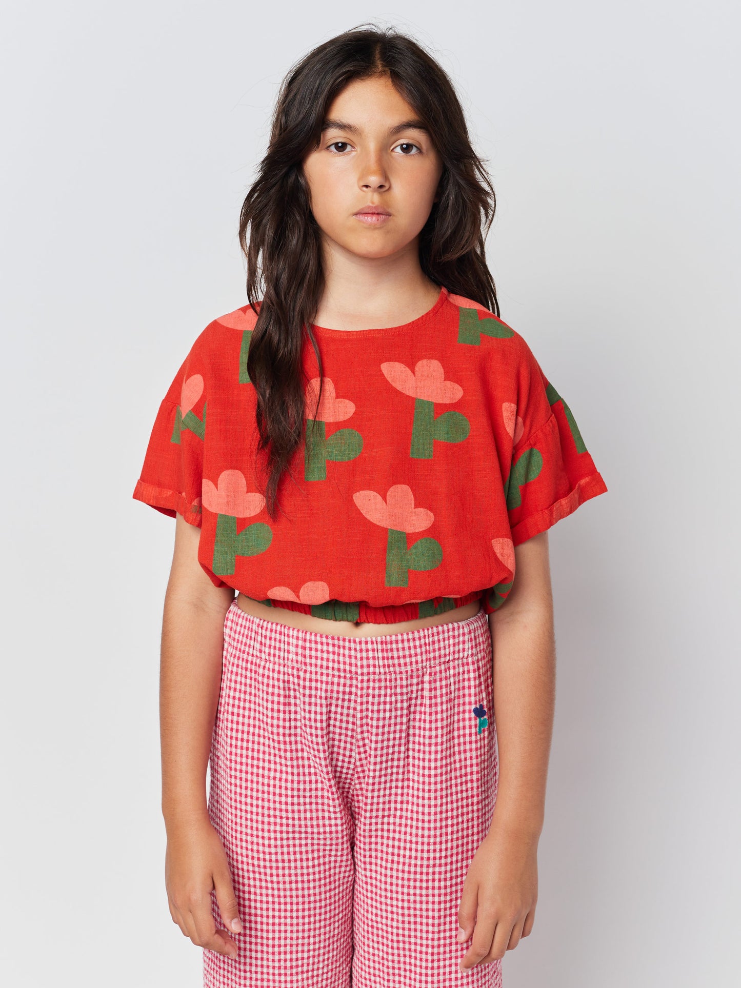Sea Flower all over woven short sleeve top