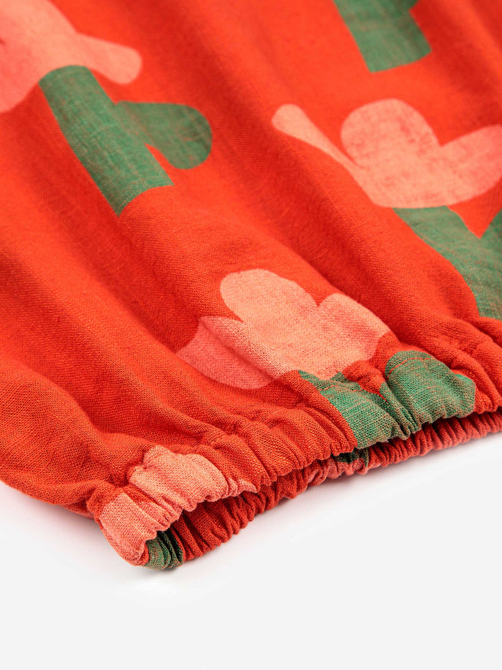 Sea Flower all over woven short sleeve top