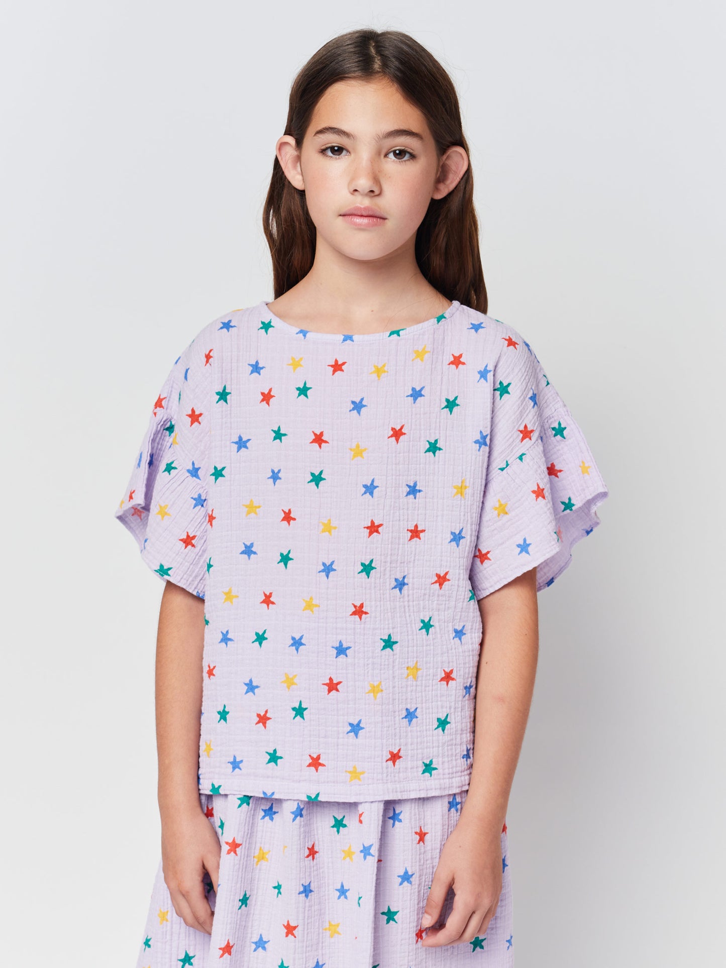 Multicolor Stars woven top