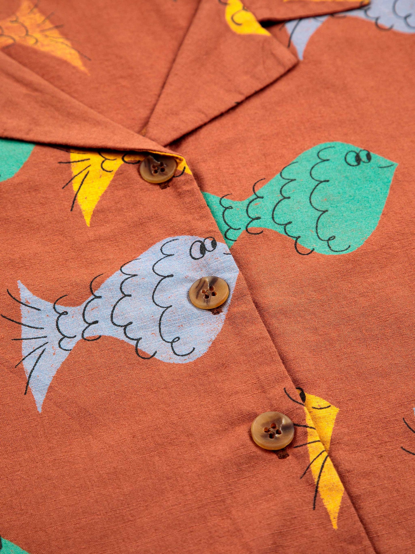 Multicolor Fish all over woven shirt