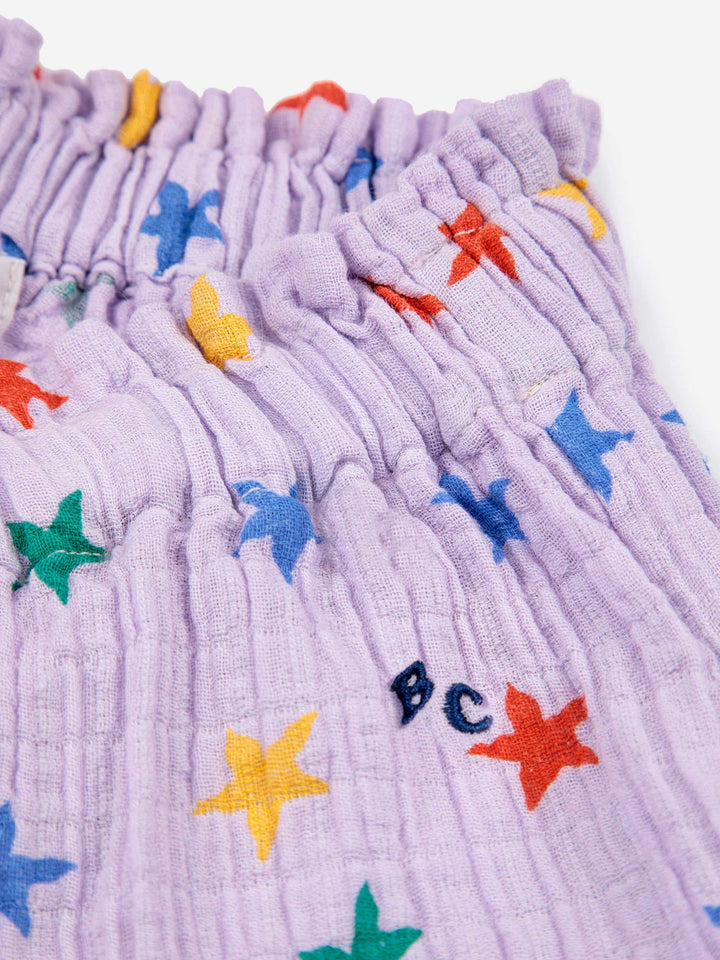 Multicolor Stars all over woven midi skirt