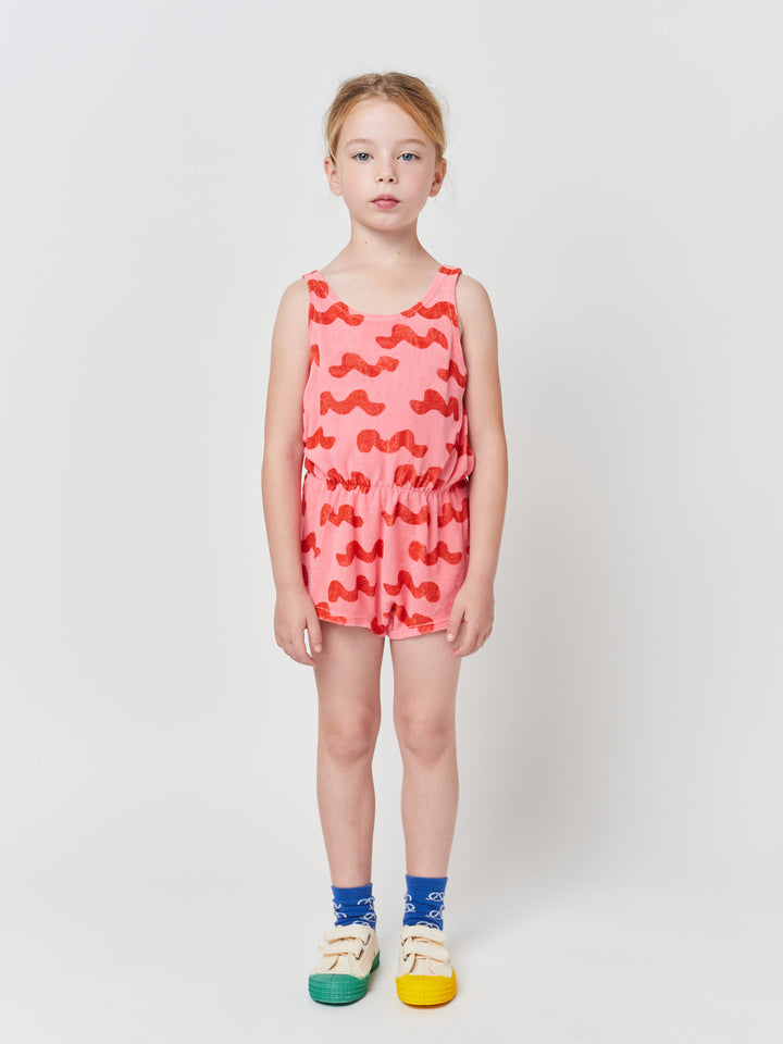 Waves all over terry playsuit
