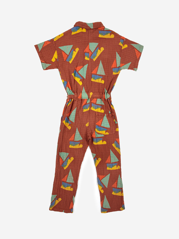 Multicolor Sail Boat all over woven overall
