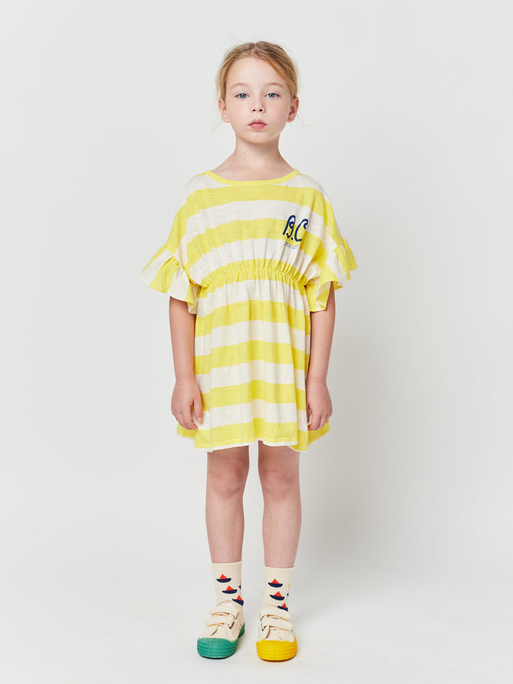 Yellow Stripes ruffle dress