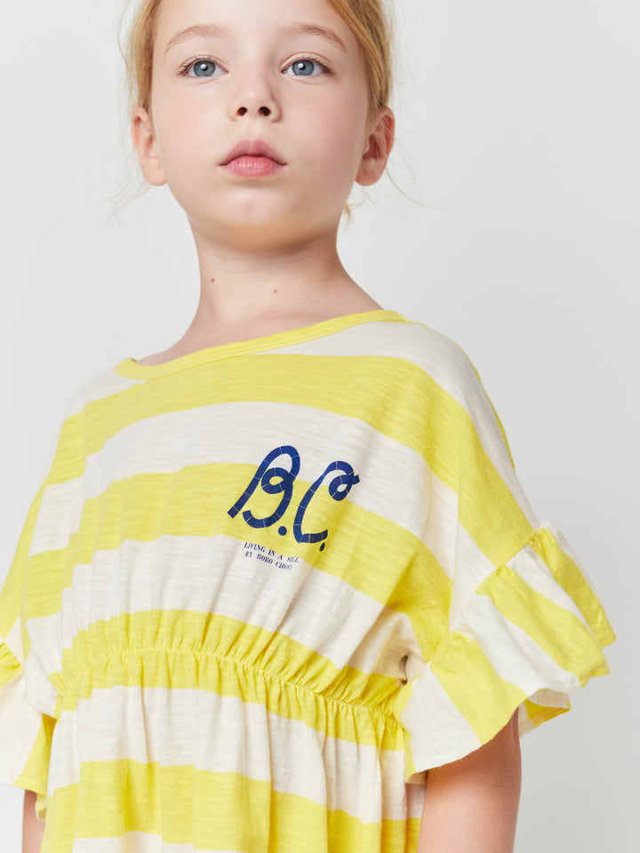 Yellow Stripes ruffle dress