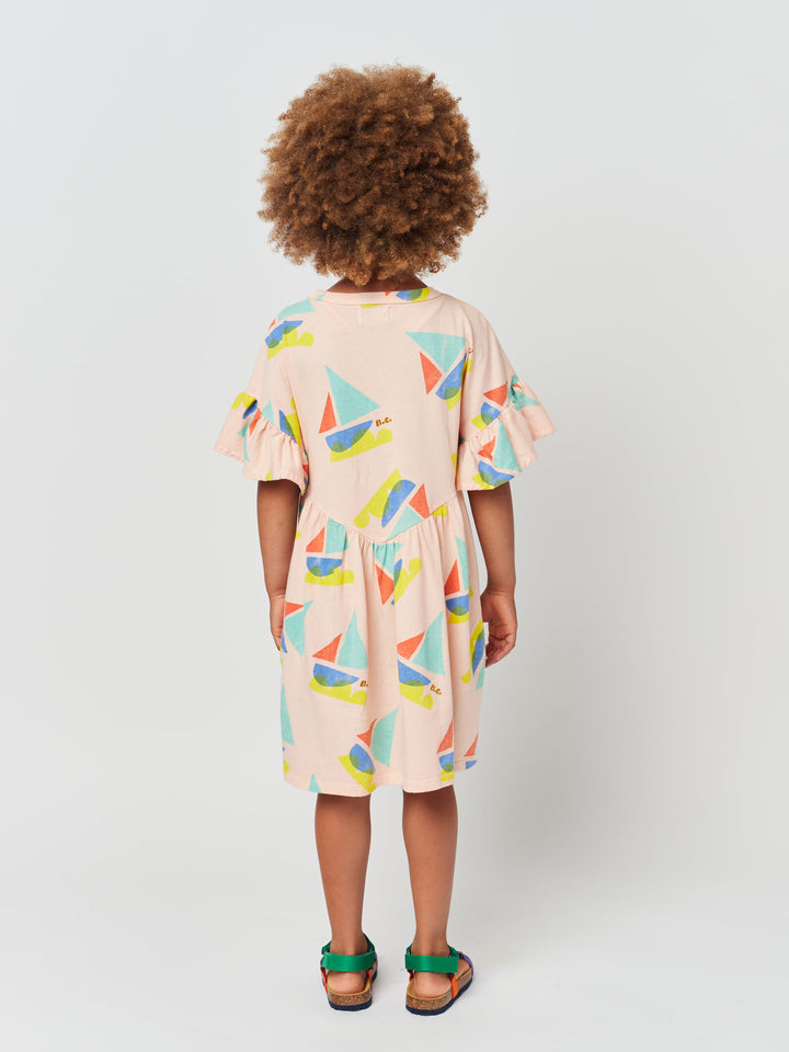 Multicolor Sailboat ruffle dress