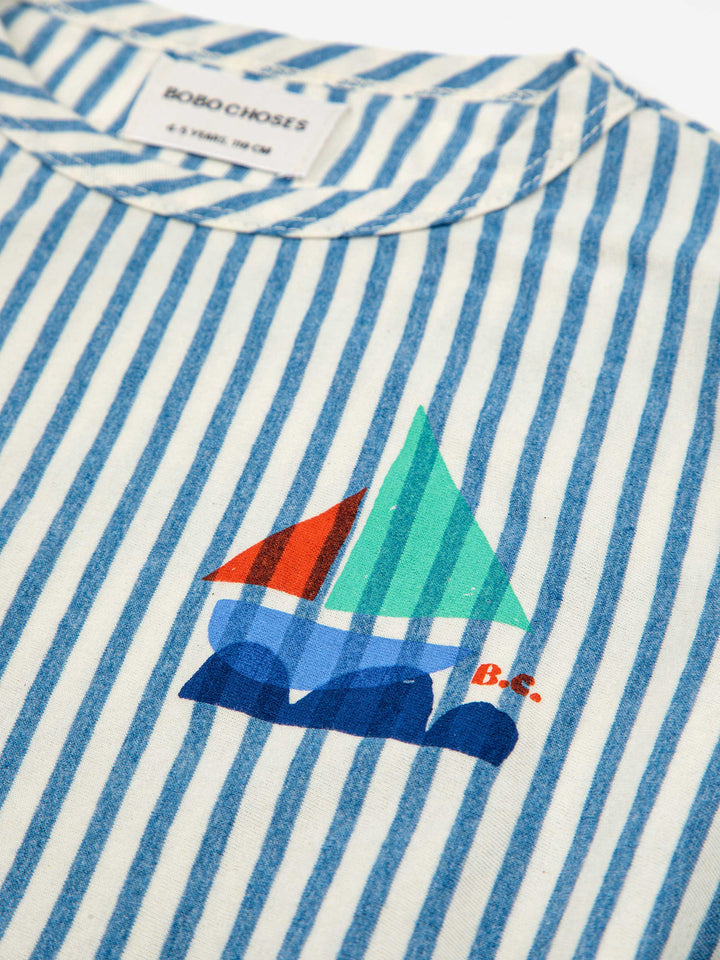 Blue Stripes long sleeve dress