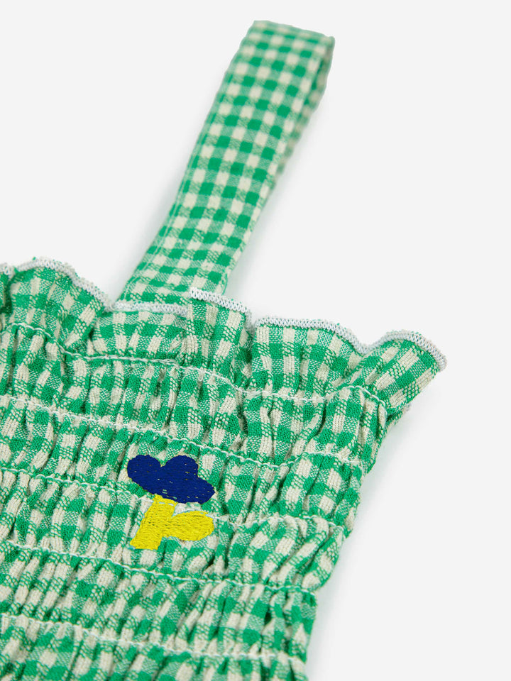 Green Vichy strap dress