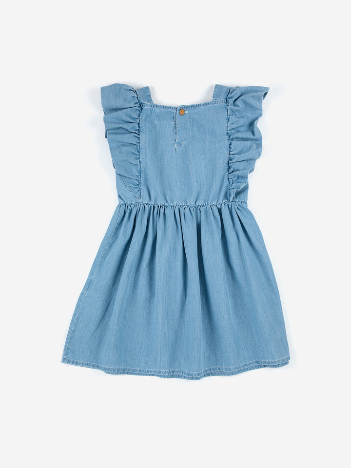 Pelican denim ruffle dress