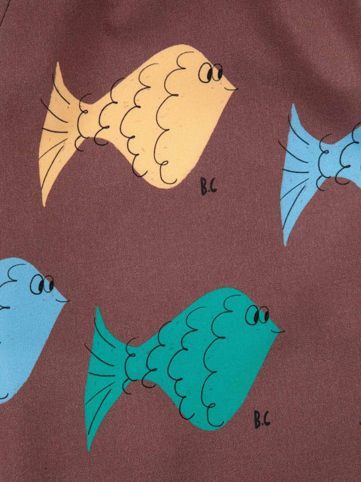 Multicolor fish all over swim bermuda shorts